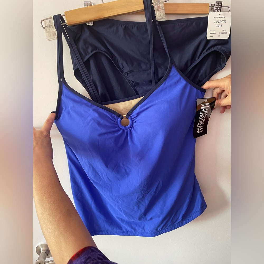 NWT Mainstream Blue Tankini 16